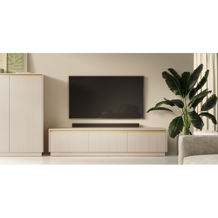 Ensemble meuble TV ROYAL couleur Beige
